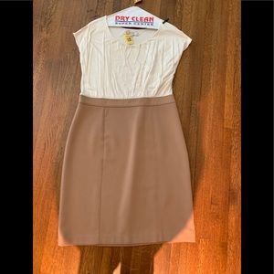 Tan and white Loft Dress